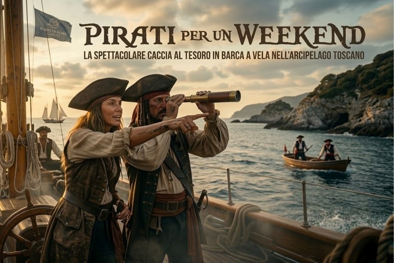 Due pirati che giocano alla caccia al tesoro di Pianeta Mare Charter
